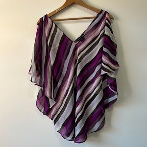 Kenneth Cole purple 100% silk poncho blouse - size S/M